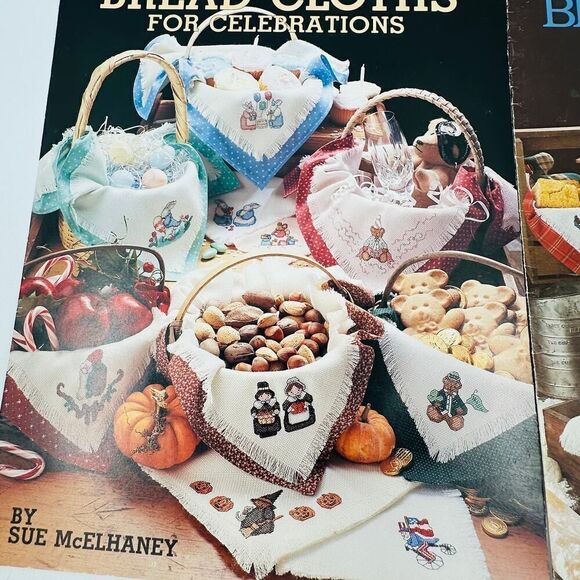 Bread Cloths Cross Stitch Pattern Booklets Vintage Southern Baking Celebrations - Picture 11 of 14